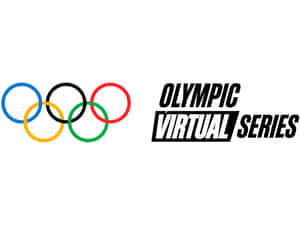 白色背景上的奧林匹克五環標誌及Olympic Virtual Series文字。 — 奧運 壁紙