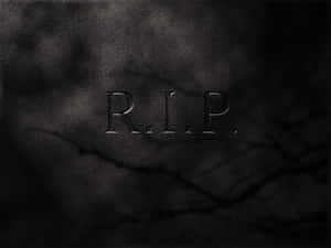 R.I.P. 刻在裂開的深色石頭表面 — 黑暗天使 壁紙