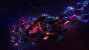 深空中充滿活力的宇宙星雲，旋轉著紫色、粉紅色和藍色的氣體。 — 3D 壁紙