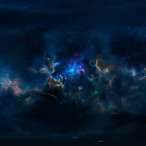 深空中帶有星星的鮮豔宇宙星雲 — 海灘 iPhone 壁紙