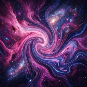 宇宙色調的抽象流體藝術