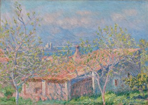 克勞德·莫內的《安提布的園丁小屋》，創作於1888年，油畫作品。下載這幅藝術作品作為桌機、平板或手機的高解析度桌布。