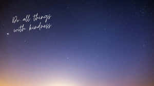 黃昏天空，星星和關於善良的勵志名言 — 夜空 壁紙