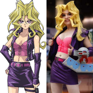 動漫角色與她的真人Cosplay對應角色穿著相配的服裝。 — 寶可夢 剑 盾 壁紙