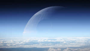 死星漂浮在太空中行星的雲層之上。 — 死亡騎士 壁紙
