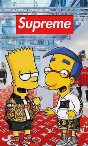 巴特和米爾豪斯在Supreme店內穿著奢華街頭服飾。 — 比利·哈格羅夫 壁紙