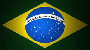 巴西國旗，具有紋理布料外觀和格言 ordem e progresso。 — 古巴國旗 壁紙