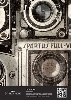 帶有「SPARTUS FULL-V」文字和磨損機械細節的復古相機特寫。 — 復古 壁紙