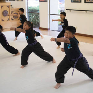 孩子們在道場練習武術，表情專注。 — 運動 壁紙