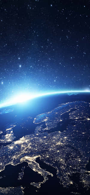 從太空夜間看到的地球，城市發光，星星閃爍 — 小米17 Pro Max 壁紙