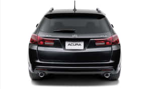 在攝影棚環境中從後方觀看的黑色Acura TSX旅行車。 — 低飽和 壁紙