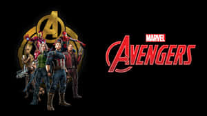 Marvel 復仇者聯盟團隊標誌，超級英雄擺出英雄姿勢。 — 漫威復仇者聯盟 壁紙