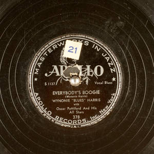 復古Apollo Records黑膠唱片標籤的特寫，帶有手寫貼紙。 — 音樂 壁紙
