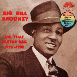 爵士音樂家 Big Bill Broonzy 在復古黑膠唱片封套上的肖像。 — 復古 壁紙