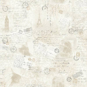 復古明信片和手寫信件，帶有郵票，疊加在紋理奶油色背景上。 — Old Paper 壁紙