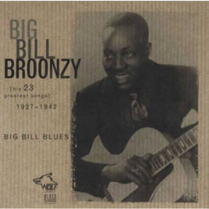 Big Bill Broonzy在復古專輯封面上微笑著抱著原聲吉他。 — 復古 壁紙