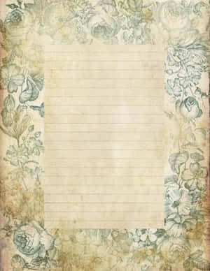 古董花卉邊框紙張，帶有橫線書寫空間。 — Old Paper 壁紙