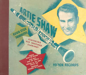 Artie Shaw 爵士專輯封面，帶有單簧管和星形歌曲標題。 — 音樂 壁紙
