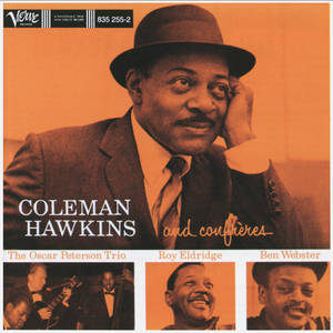 復古爵士專輯封面，Coleman Hawkins 與樂隊成員以懷舊棕色調呈現。 — 音樂 壁紙