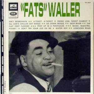 Fats Waller 在復古爵士專輯封面上微笑叼煙。 — 音樂 壁紙