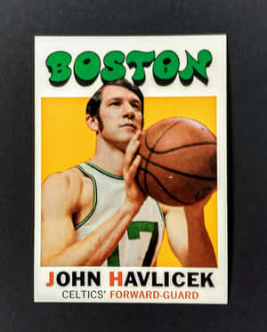 1970年代復古波士頓塞爾提克籃球卡， featuring John Havlicek 持球。 — 運動 壁紙