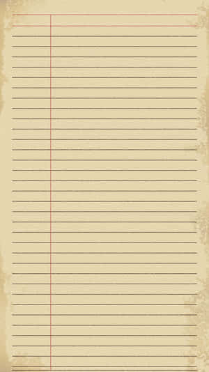 復古米色橫線筆記本紙張，帶有紅色邊距和磨損邊緣。 — 8K 手機 壁紙