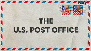帶有美國國旗郵票和「THE U.S. POST OFFICE」文字的航空信封。 — 郵局 壁紙