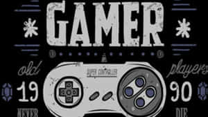 帶有「GAMER」文字和遊戲統計數據的遊戲手把圖形。 — 高畫質遊戲 壁紙