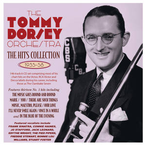Tommy Dorsey在CBS麥克風旁手持小號的復古專輯封面。 — 美學音樂 壁紙