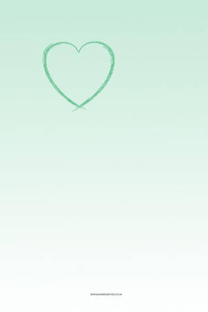 薄荷綠iPhone — 綠色愛心 壁紙