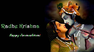 拉達和克里希納身著傳統服飾，以節慶文字慶祝Janmashtami。 — 濕婆 壁紙