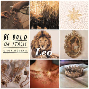 拼貼照片，上面寫著「be bold or italy leo」 — 獅子座 壁紙
