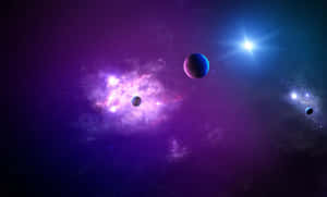 探索紫色星系的奧秘深處 — 紫色銀河 壁紙