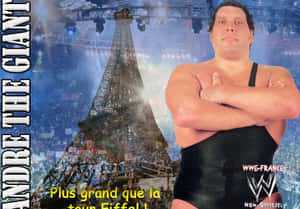 摔角手 Andre the Giant 在 WWE 活動中於艾菲爾鐵塔前擺姿勢。 — 一护卍解 壁紙