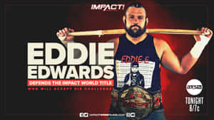 摔角手 Eddie Edwards 為 Impact Wrestling 手持冠軍腰帶和木棒。 — 摔角 壁紙