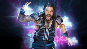 摔角手 Roman Reigns 以兇猛的咆哮釋放電能。 — 羅曼·雷恩斯 壁紙