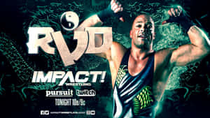 摔角手 RVD 在 Impact Wrestling 的宣傳海報中，帶有龍紋設計和陰陽符號。 — 摔角 壁紙