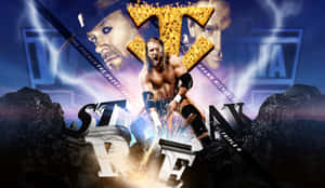 摔角手 Shawn Michaels 擊碎石牆，火花四濺。 — 送葬者 壁紙