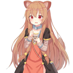 擁有狐狸耳朵的動漫女孩，穿著奇幻服裝手持匕首。 — iPad 第10代 壁紙