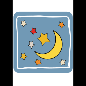 新月與星星插畫