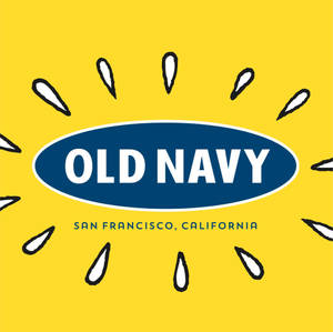 黃色背景上帶有太陽光線設計的Old Navy標誌。 — 海軍藍 壁紙