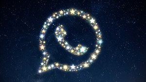 夜空繁星排列成WhatsApp圖標，夢幻而寧靜。 — Whatsapp 壁紙