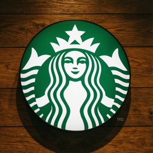 木牆上的Starbucks標誌 — 品牌 壁紙