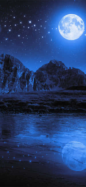 星辰與月亮背景 — Pixel 8 壁紙