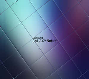 抽象幾何圖案，帶有漸變藍色和紫色瓷磚，並帶有 Samsung Galaxy Note 4 文字。 — 三星 壁紙