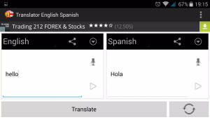 翻譯應用程式顯示 hello 翻譯為 Hola — 桌面 壁紙