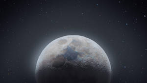 帶有隕石坑和星星的月球背景 — 高畫質月亮 壁紙