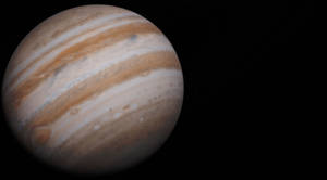 木星在太空中帶有米色、白色和棕色的漩渦帶 — 木星 GIF 壁紙