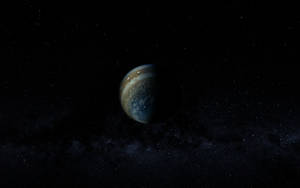 星空背景和銀河帶中的木星行星 — 木星 GIF 壁紙