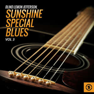 原聲吉他帶有 Blind Lemon Jefferson 的 Sunshine Special Blues Vol 3 專輯標題文字。 — 專輯封面 壁紙